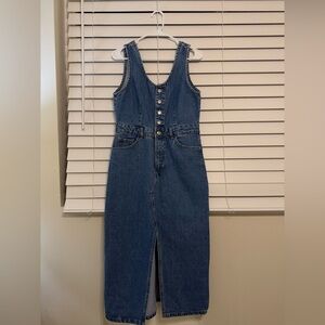 Mango Blue Denim Women's Midi Dress